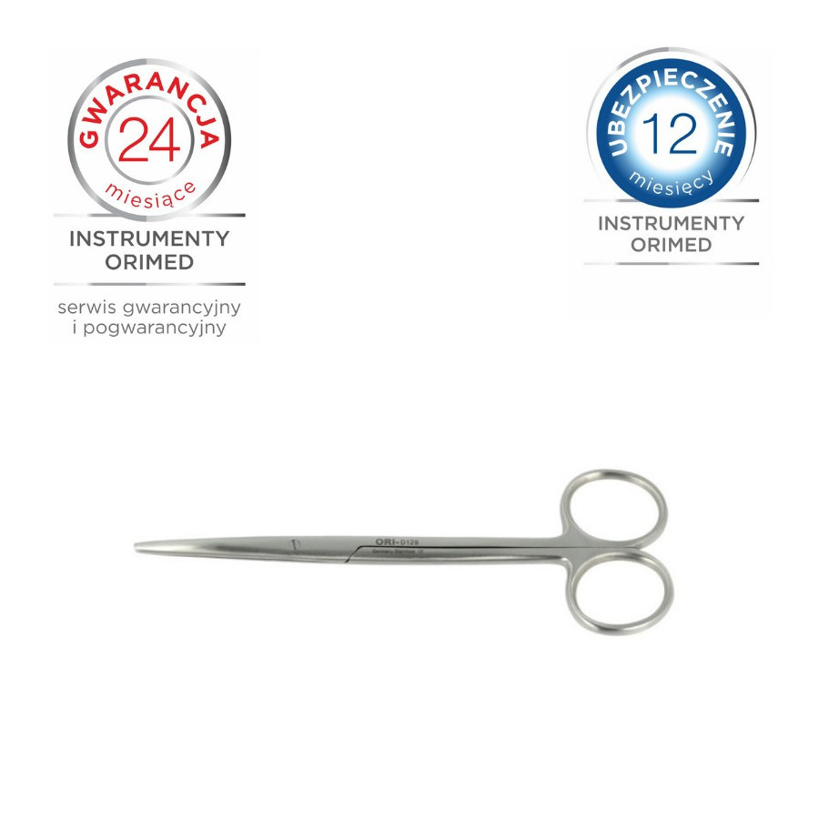 Nożyczki chirurgiczne Metzenbaum 14,5 cm: proste lub wygięte.