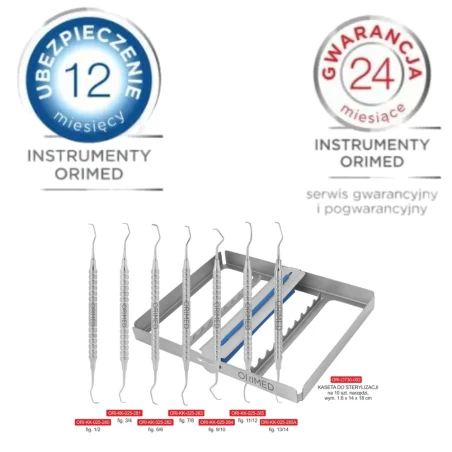 ZESTAW 7 SZT. KIRET GRACEY + KASETA DO STERYLIZACJI