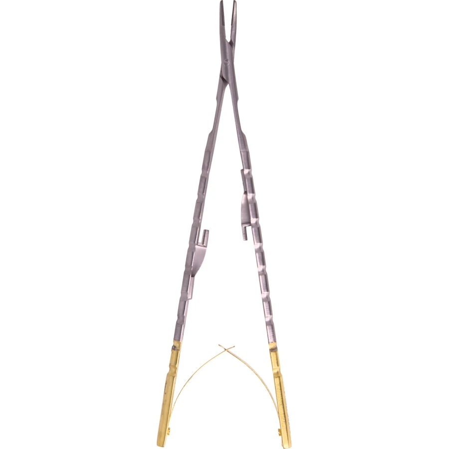 Igłotrzymacz mikro Twist TC, z zamkiem, wygięty 17,5 cm (2000-66)