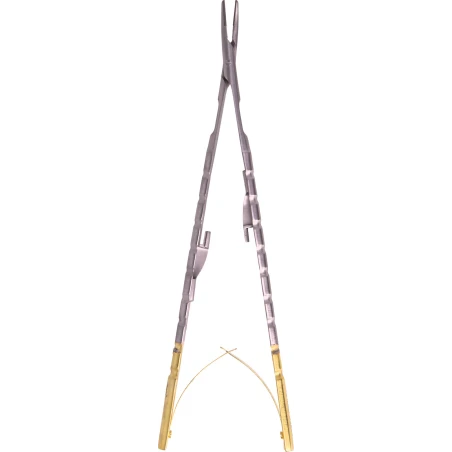 Igłotrzymacz mikro Twist TC, z zamkiem, wygięty 17,5 cm (2000-66)