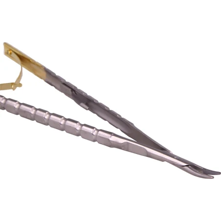 Igłotrzymacz mikro Twist TC, z zamkiem, wygięty 17,5 cm (2000-66)