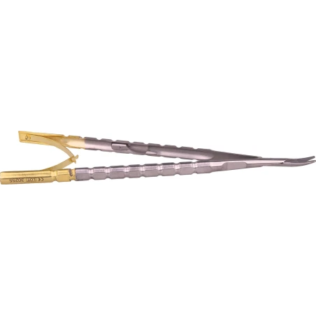 Igłotrzymacz mikro Twist TC, z zamkiem, wygięty 17,5 cm (2000-66)