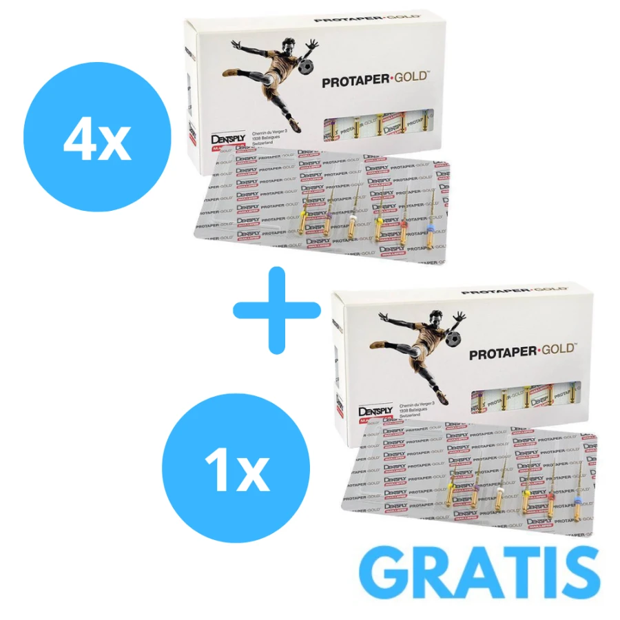 4 x ProTaper Gold ( 6 sztukowe ) + Gratis 1 x ProTaper Gold Assortment