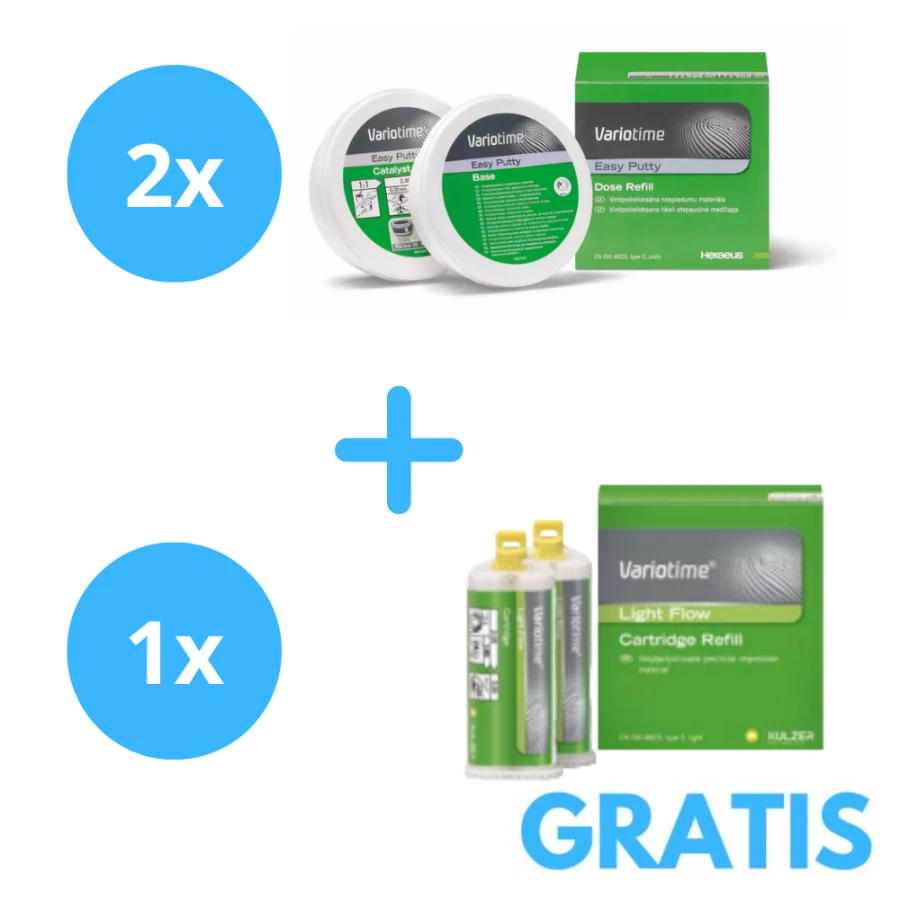 2 x VarioTime Easy Putty 2 x 300ml + Gratis Variotime Flow 2 x 50 ml