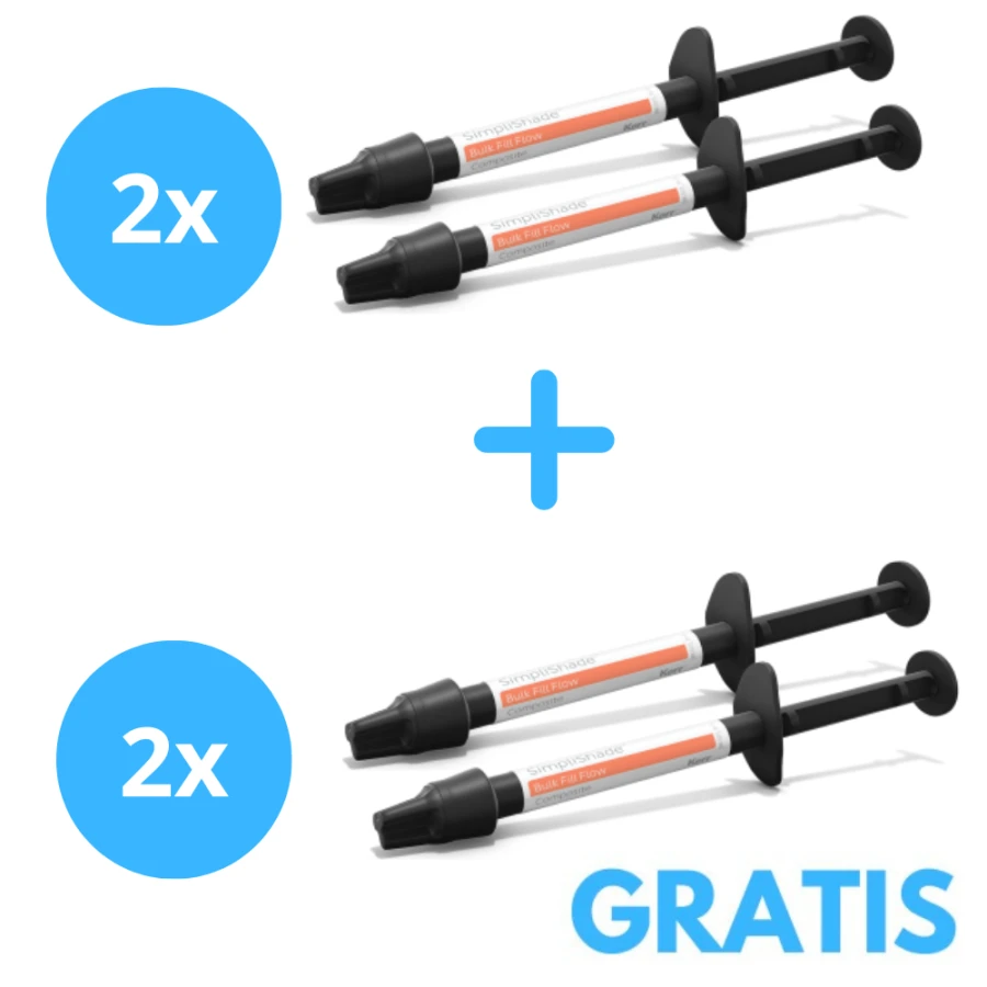 2 x SimpliShade Bulk Fill Flow ( 2 x 2g ) + Gratis 2 x SimpliShade Bulk Fill Flow ( 2 x 2g )