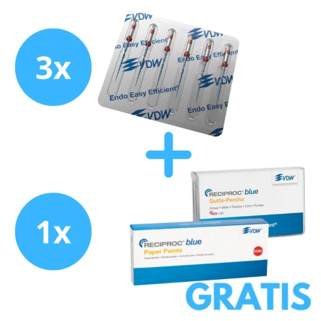 3 x Reciproc Blue  + Gratis Reciproc Blue Gutaperka Assortyment + Reciproc Blue Sączki Assortyment
