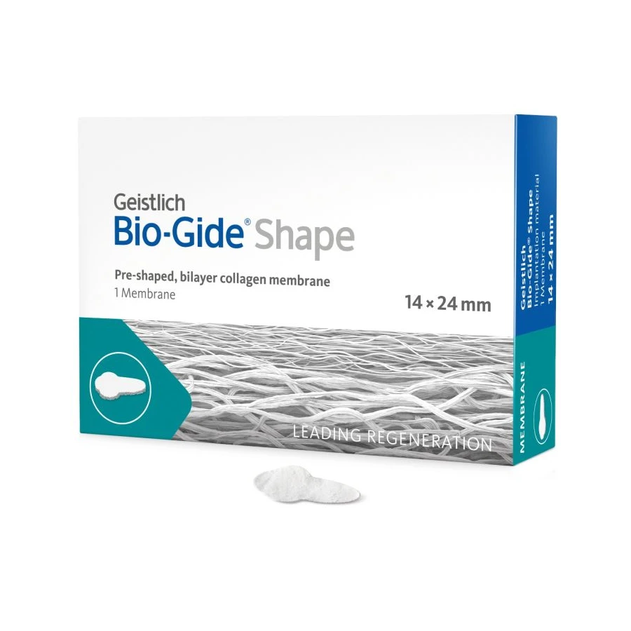 GEISTLICH BIO-GIDE SHAPE Membrana Kolagenowa Dwustronna 14x24mm GEISTLICH BIO-GIDE SHAPE Membrana Kolagenowa Dwustronna 14x24mm
