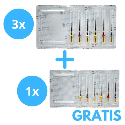 3 x Protaper Gold ( 6 sztukowe ) + Gratis  ProTaper Gold Asortyment (Opakowanie 6 pilników)