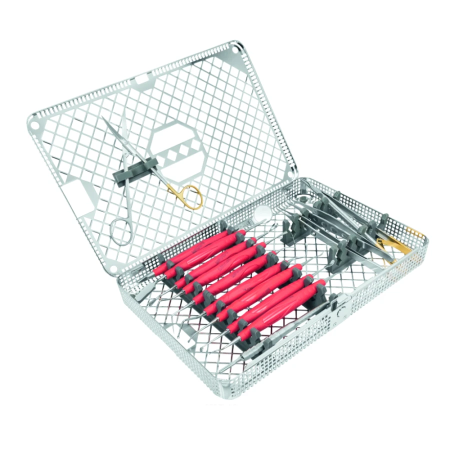 Zestaw Implantologiczny ECO ImplaTool, uchwyt bionik czerwony-magenta Zestaw Implantologiczny ECO ImplaTool, uchwyt bionik czerwony-magenta