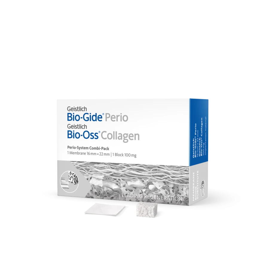 GEISTLICH PERIO-SYSTEM COMBI-PACK, ZESTAW BIO-OSS COLLAGEN 100 MG + BIO-GIDE® PERIO 16 × 22 MM