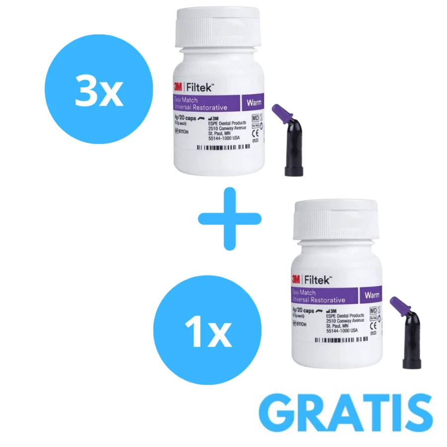 3 x Filtek Easy Match 3M (20x0,2g) + Gratis 1 x Filtek Easy Match 3M (20x0,2g) 3 x Filtek Easy Match 3M (20x0,2g) + Gratis 1 x Filtek Easy Match 3M (20x0,2g)