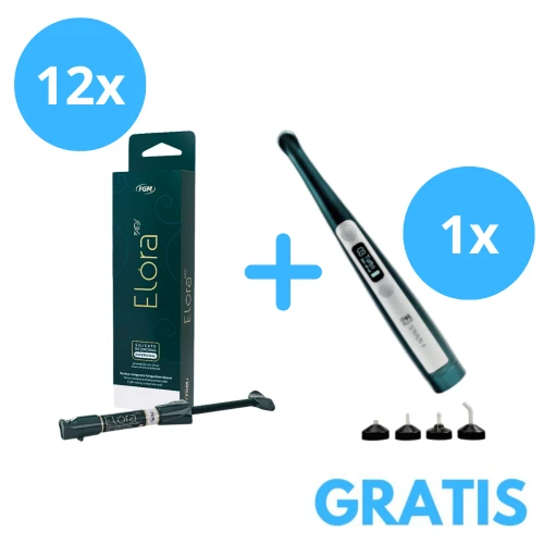 12 Strzykawek Kompozytu Elóra 4g + Gratis Lampa do polimeryzacji Swan+