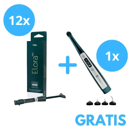 12 Strzykawek Kompozytu Elóra 4g + Gratis Lampa do polimeryzacji Swan+