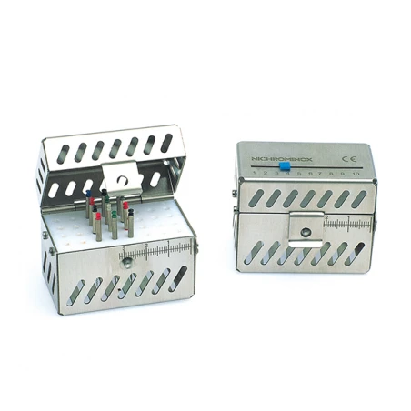 Endo Cassette 2 - Stalowy endobox z 32 otworami na instrumenty endo.