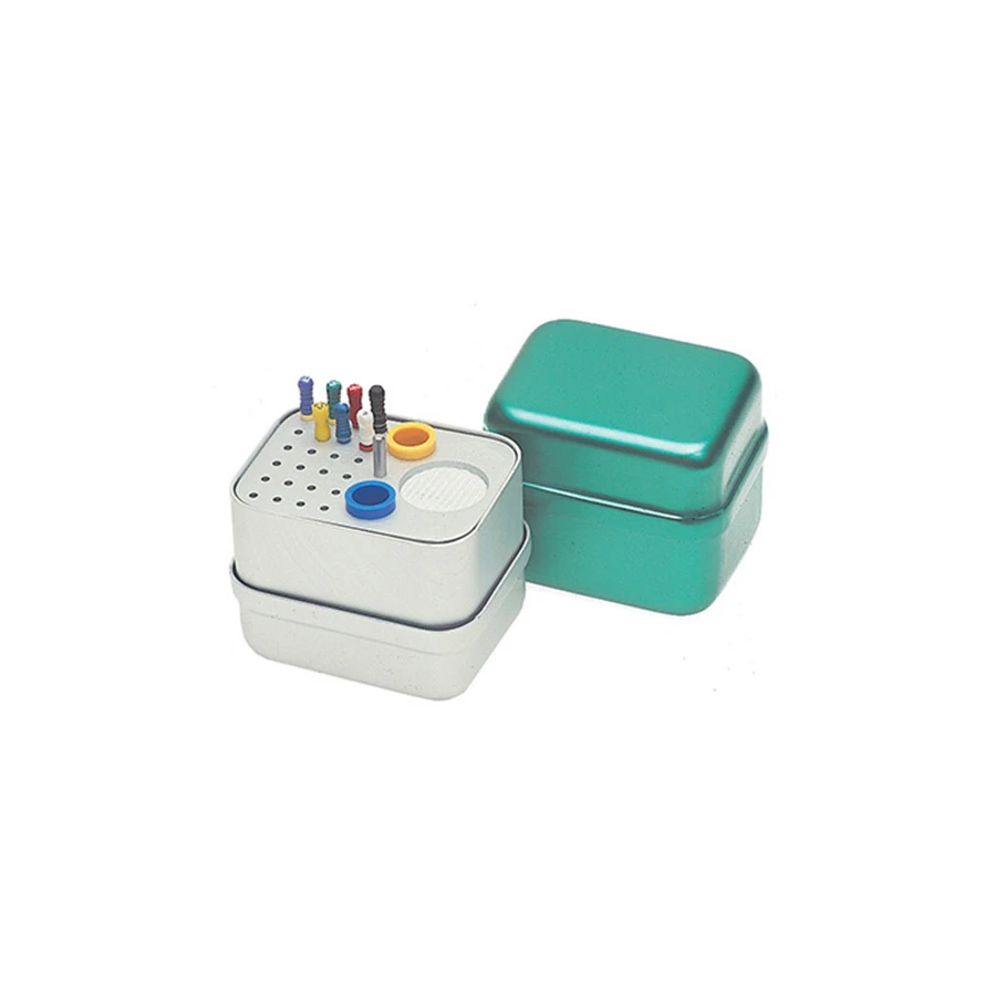 Endo Micro Plus - Aluminiowy Endobox z 24 otworami na instrumenty endo Endo Micro Plus - Aluminiowy Endobox z 24 otworami na instrumenty endo