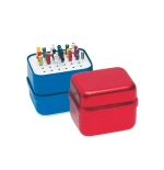 Endo Micro Pulpa Aluminiowy endoboks z 30 otworami na instrumenty endo.