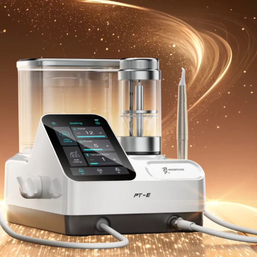 Woodpecker PT-E – zaawansowany system profilaktyczno-perio 2w1 (skaler + piaskarka)