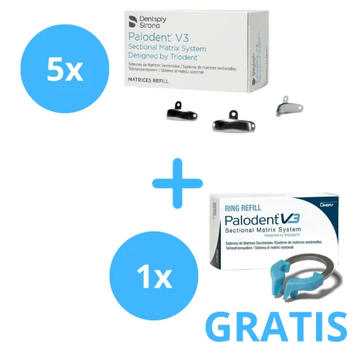 5x Matryce Palodent V3 + Gratis 1 x Palodent V3 Universal Pierścień