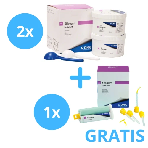 2 x Silagum Putty Soft / Silagum Putty Fast + Gratis 1 x  Silagum Soft/Fast