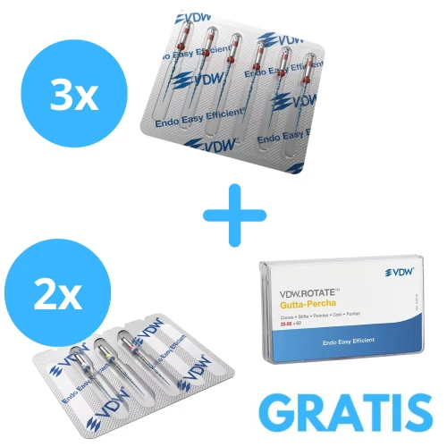 3 x VDW Rotate ( 6 pilnikowe) + Gratis 2 x VDW Rotate  (3 pilnikowe) + 1 x VDW Rotate Gutaperka Assortyment