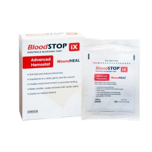 BloodStop iX 1.3 x 5 cm Wchłanialny Opatrunek Hemostatyczny 24 szt. Lifescience Plus