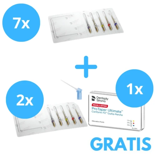 7x Protaper Ultimate Sequence (5 szt)+Gratis 2x Protaper Ultimate (5szt)+1x Gutaperka Protaper Ultimate