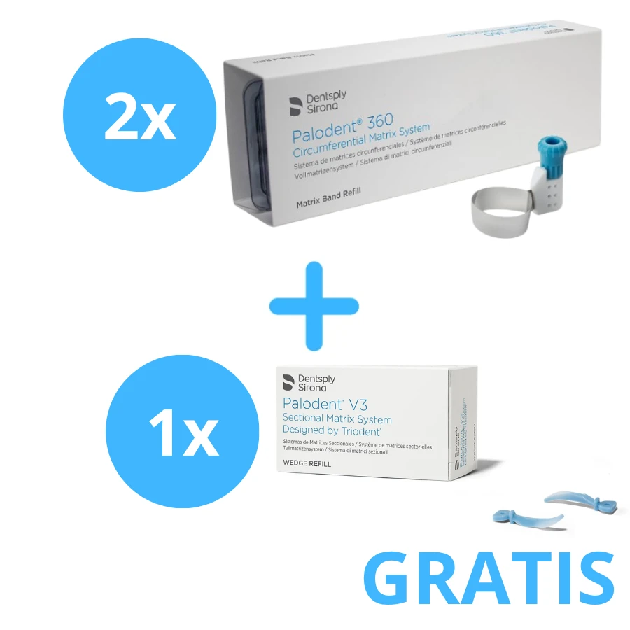 1 x Palodent 360 ( Opakowanie 48 sztuk ) + Gratis 1 x Kliny Palodent V3 Medium ( opakowanie 100 szt)