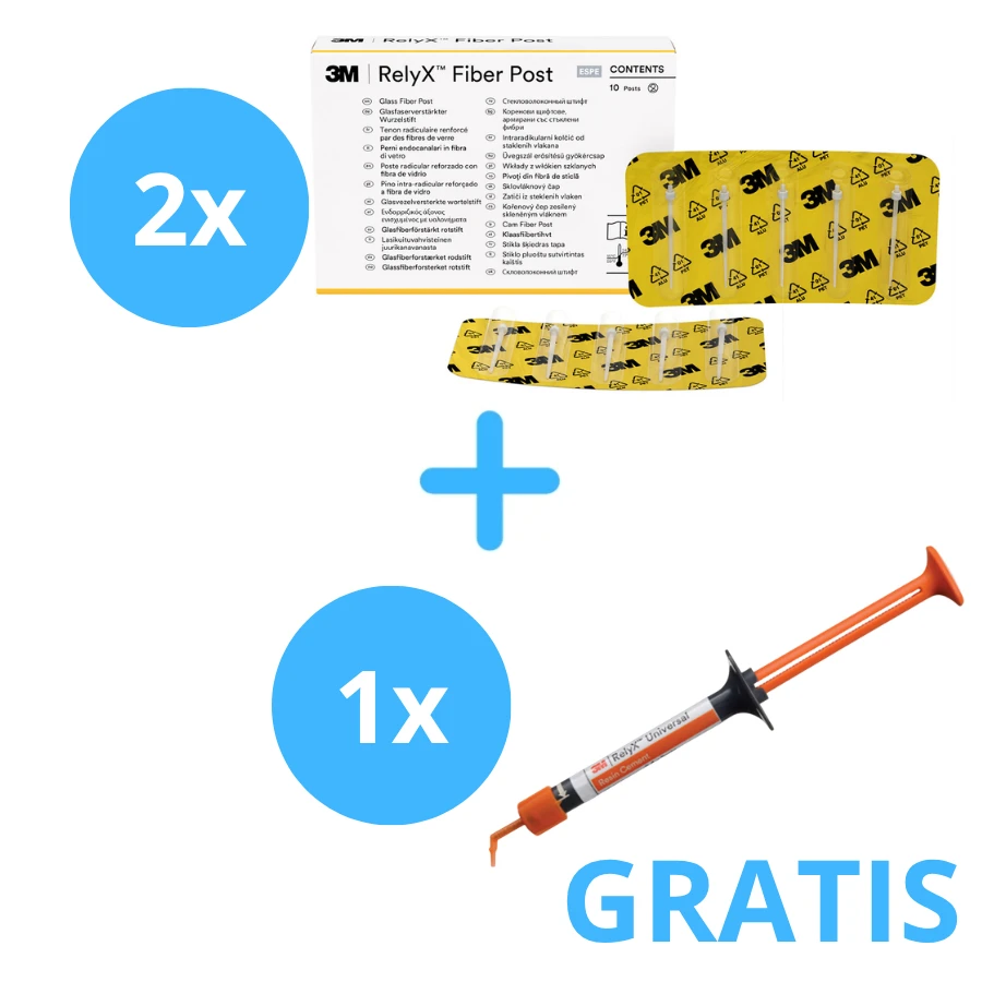 3 x Relyx Fiber Post ( Dowolne ) + Gratis 1 x Relyx Universal A1 lub TR