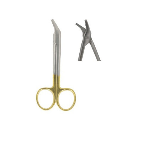 Kleszcze / nożyce do cięcia drutu wygięte TC z wkładką z węglika spiekanego