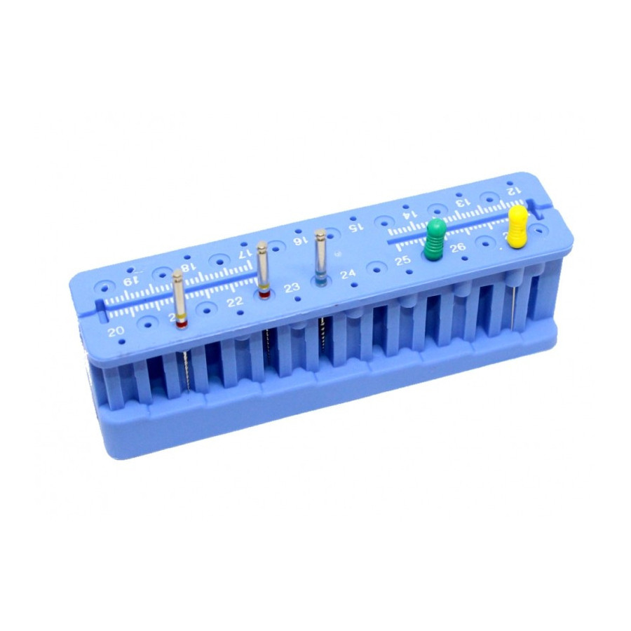 Niebieski sterylizowany organizer do endodontycznych pilników