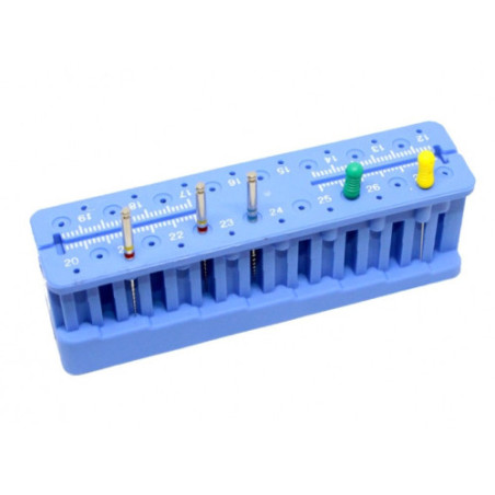 Niebieski sterylizowany organizer do endodontycznych pilników