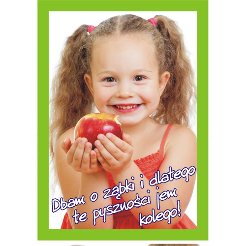 Plakat dziewczynka z jabłuszkiem